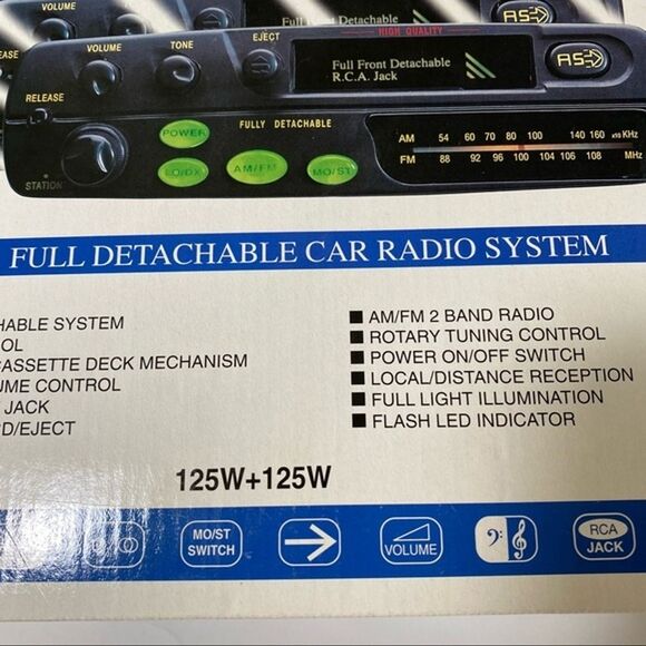 SALE!  JDL Detachable Car Stereo Radio System, NIB #1307 Lighted - Picture 3 of 10